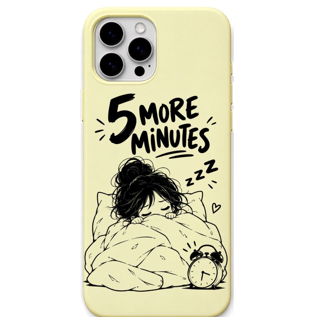 5 More Minutes liquid silicone phone cover in Lemon Yellow