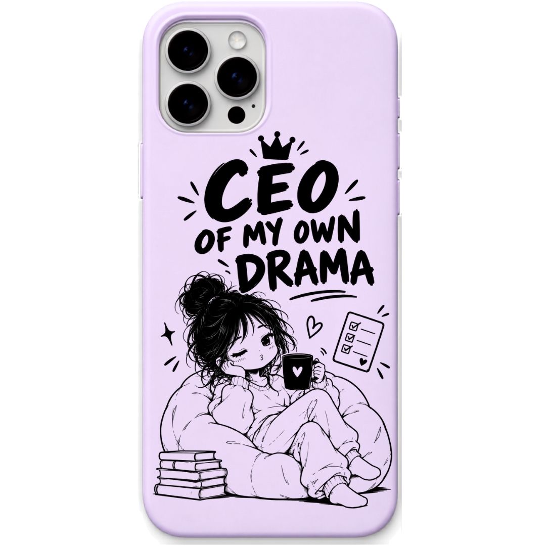CEO of My Own Drama liquid silicone phone cover in Lavender