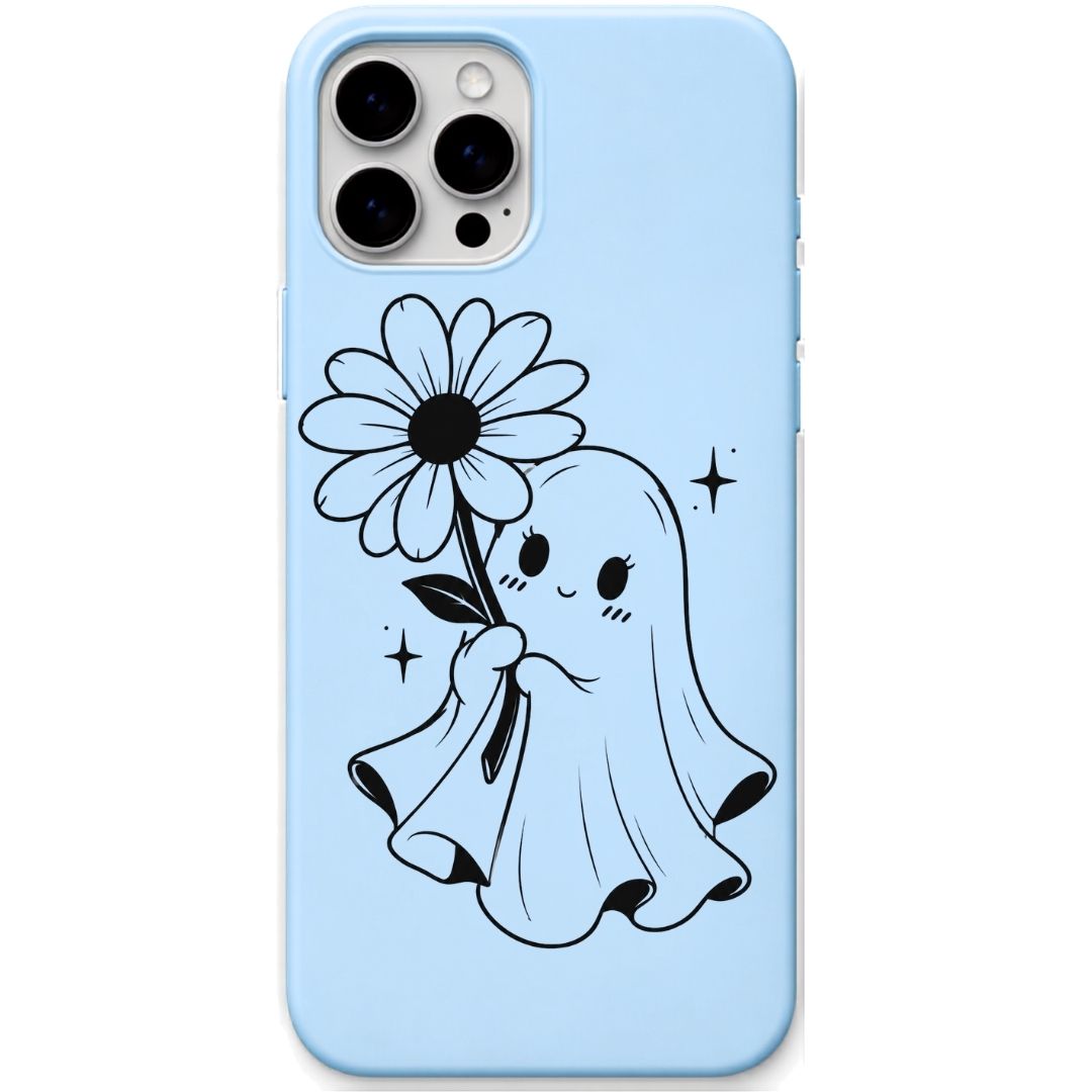 Daisy Ghostie liquid silicone phone cover in Sky Blue
