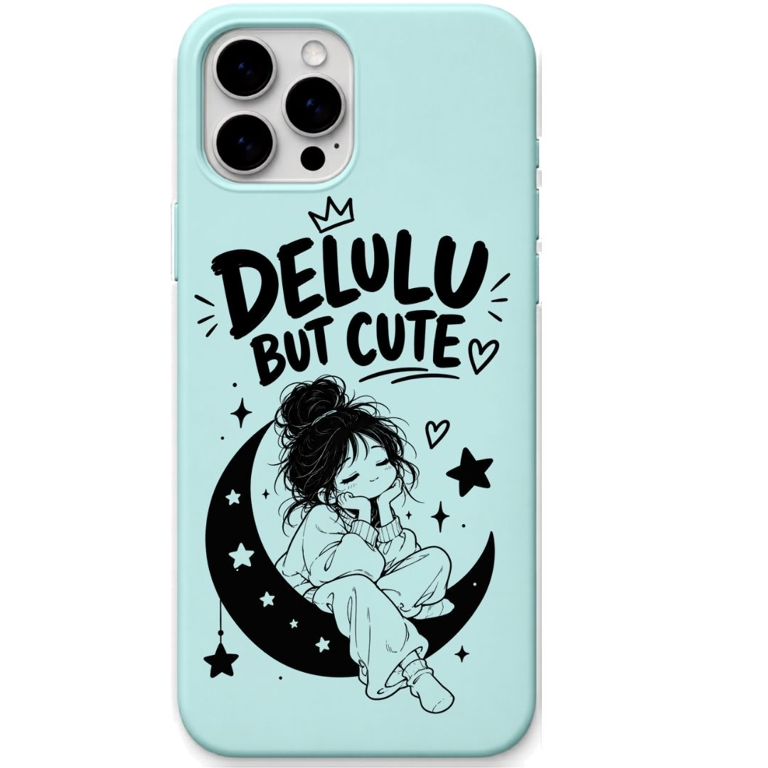Delulu But Cute liquid silicone phone cover in Mint Green