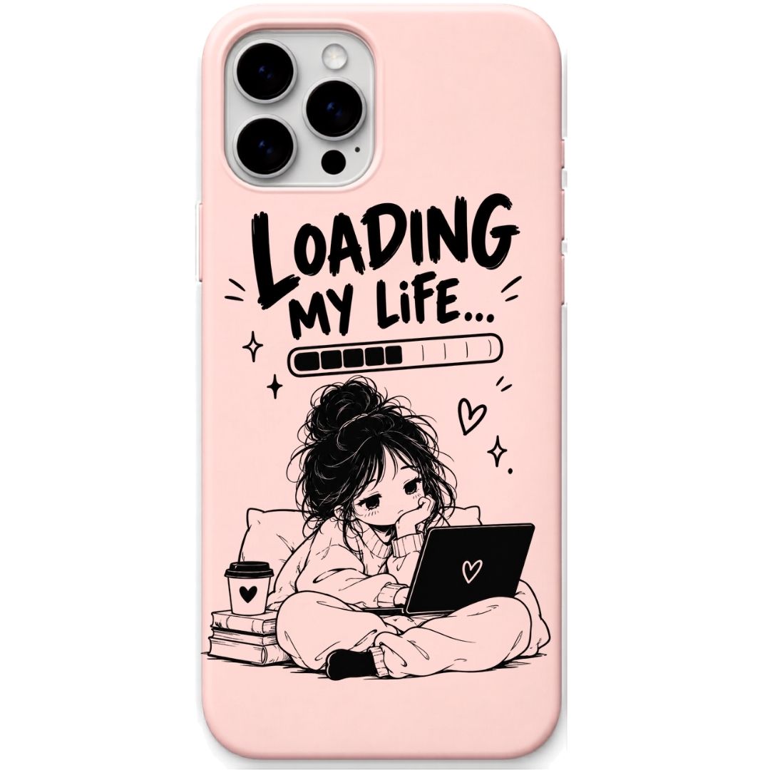 Loading My Life liquid silicone phone cover in Blush Pink