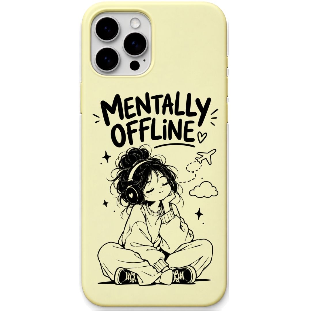 Mentally Offline liquid silicone phone cover in Lemon Yellow