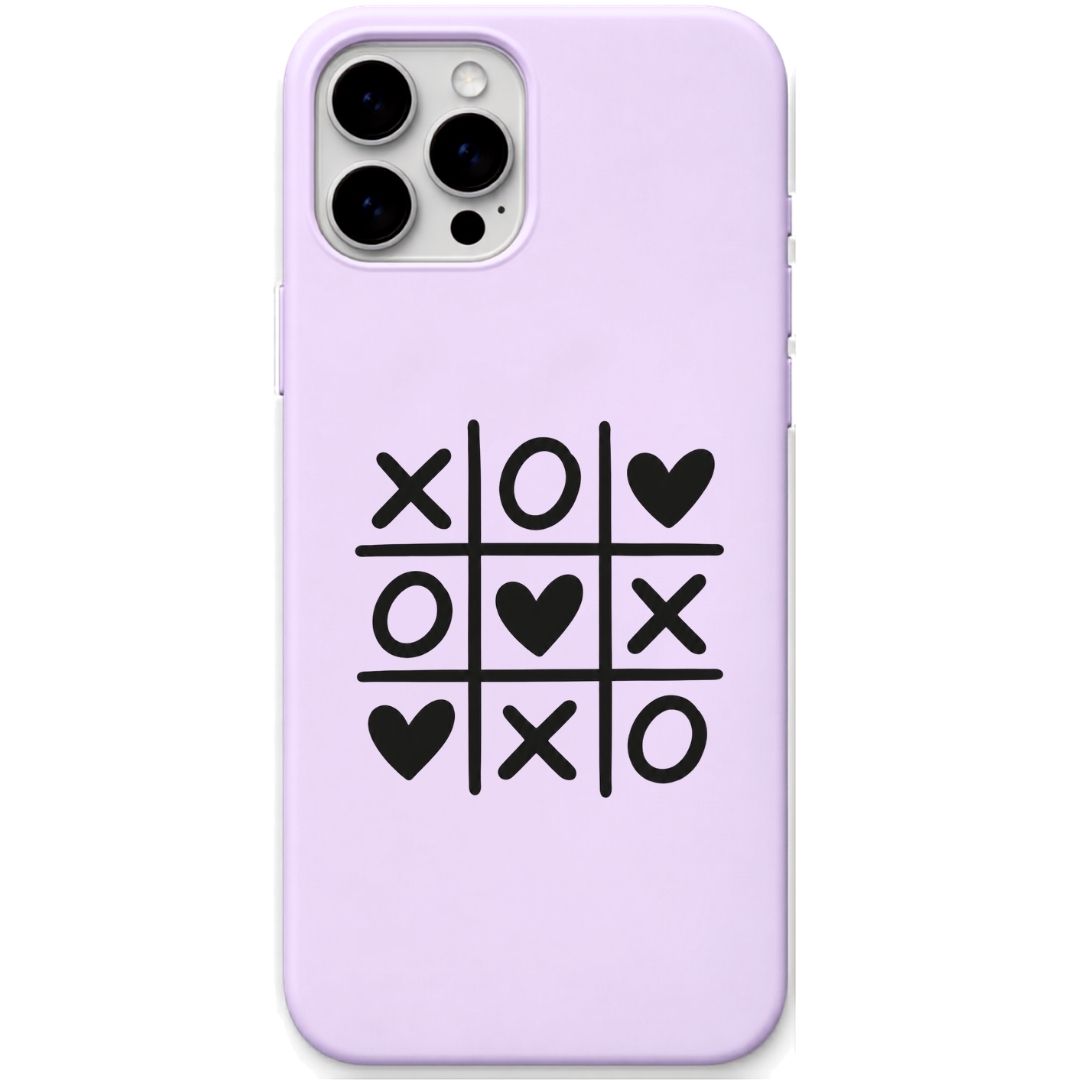 XO Heart Game liquid silicone phone cover in Lavender