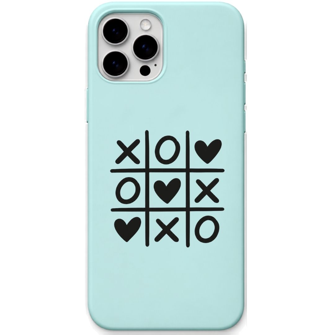 XO Heart Game liquid silicone phone cover in Mint Green