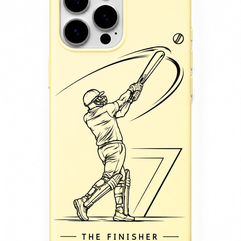 MSD The Finisher Lemon Yellow cricket mobile cover