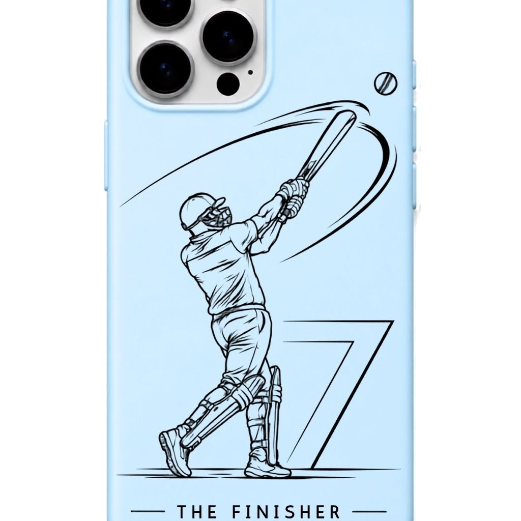 MSD The Finisher Sky Blue cricket mobile cover