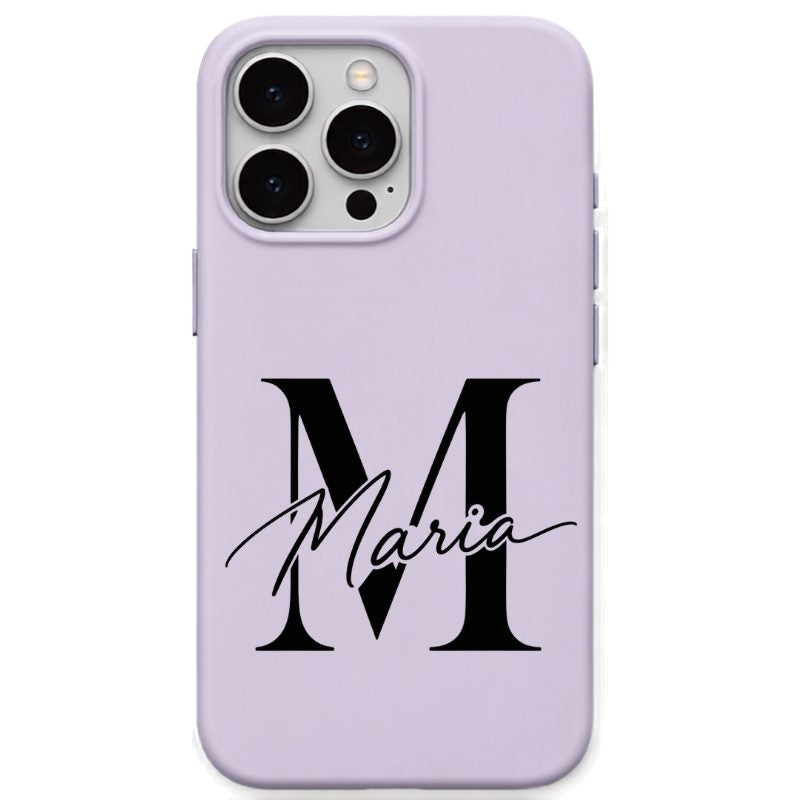 Classic Initial & Signature personalised phone cover in Lavender