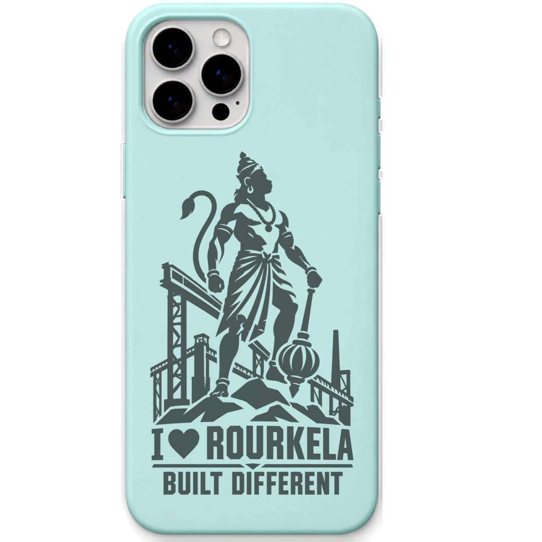 Rourkela Built Different engraved pastel silicone phone cover in Mint Green