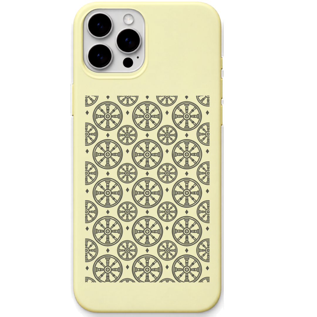 Konark Rhythm engraved pastel silicone phone cover in Lemon Yellow