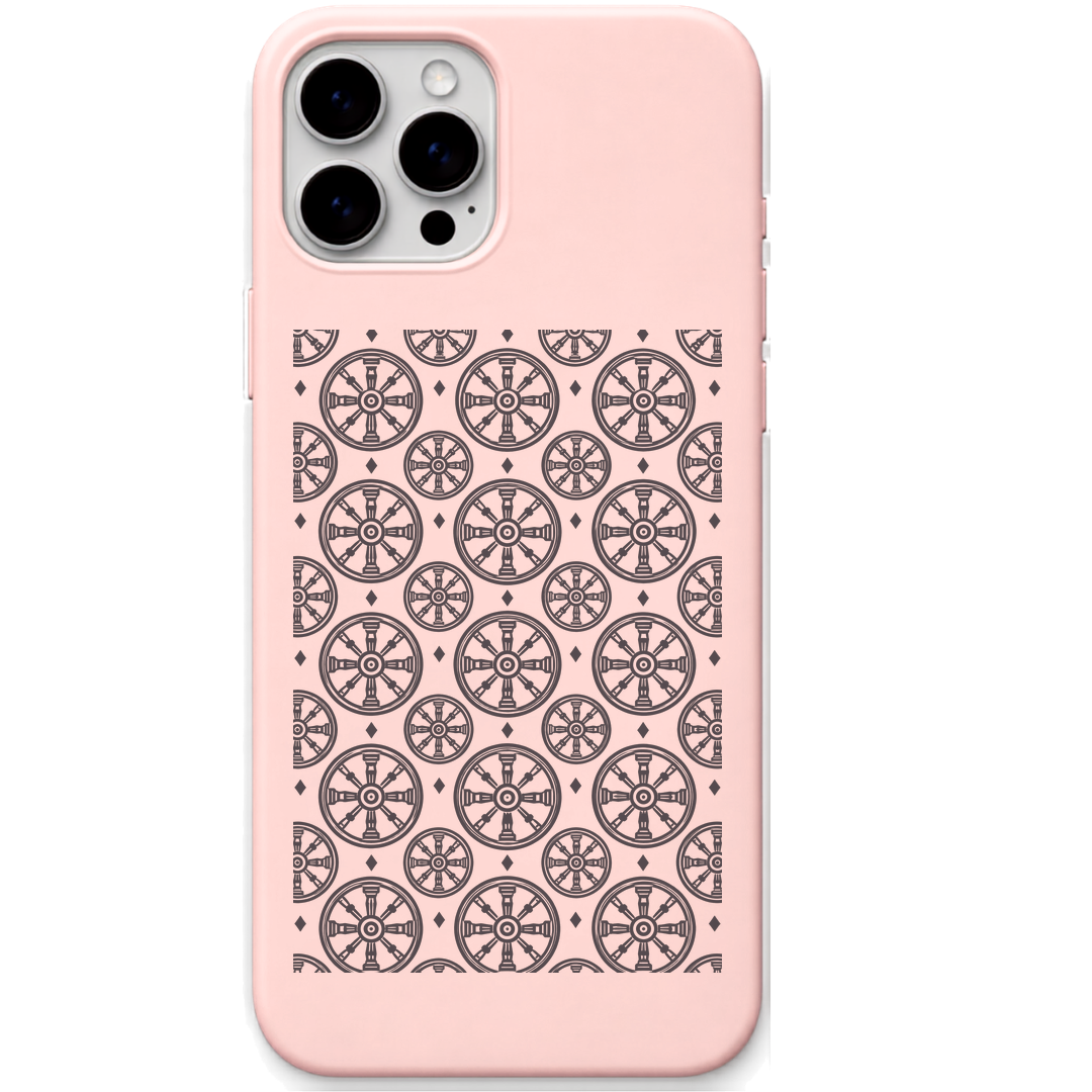 Konark Rhythm engraved pastel silicone phone cover in Blush Pink