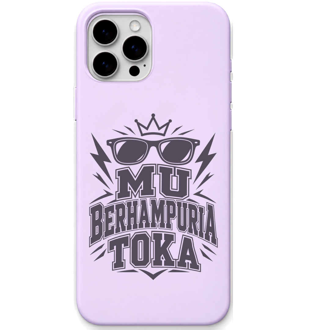 Mu Berhampuria Toka engraved pastel silicone phone cover in Lavender