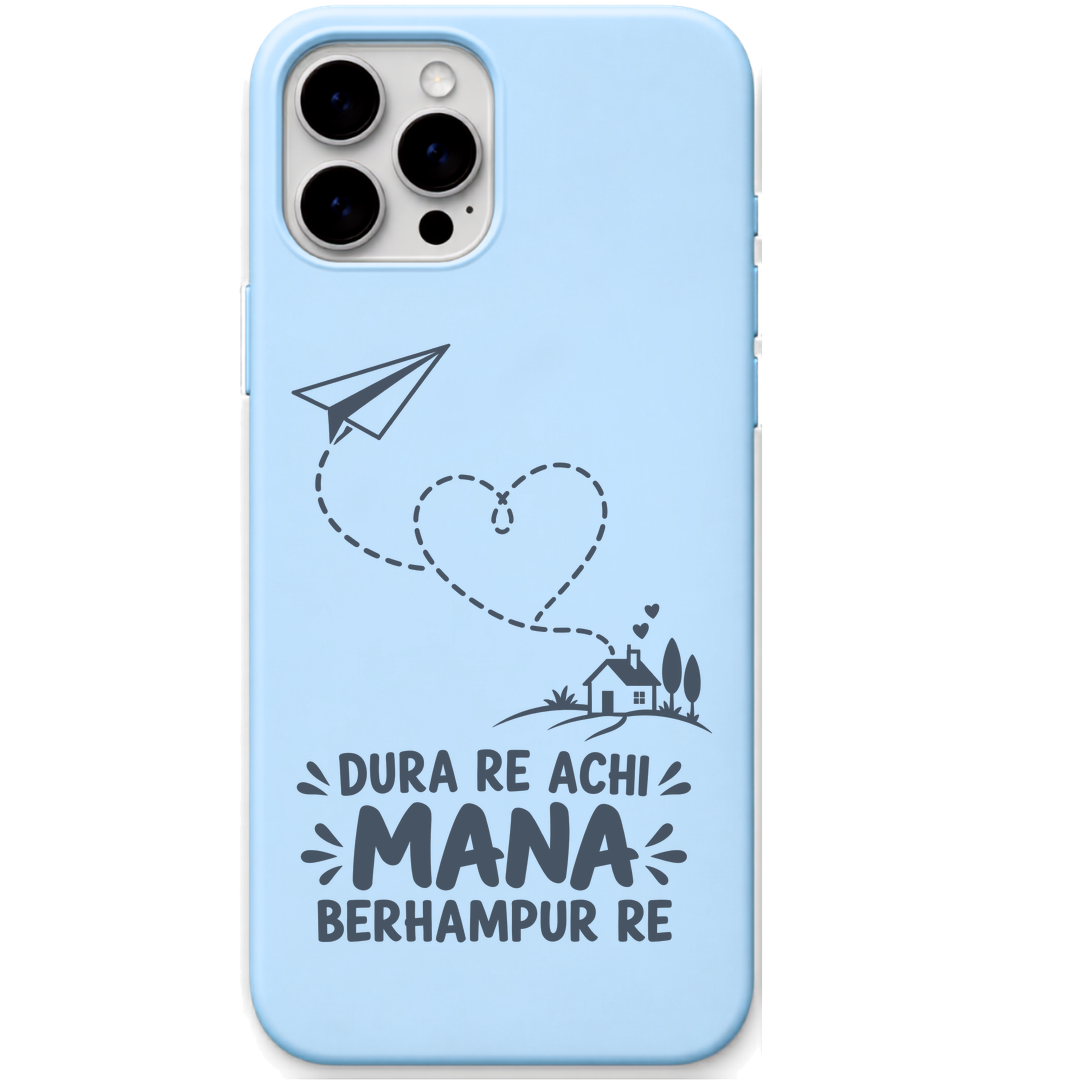 Mana Berhampur Re engraved pastel silicone phone cover in Sky Blue