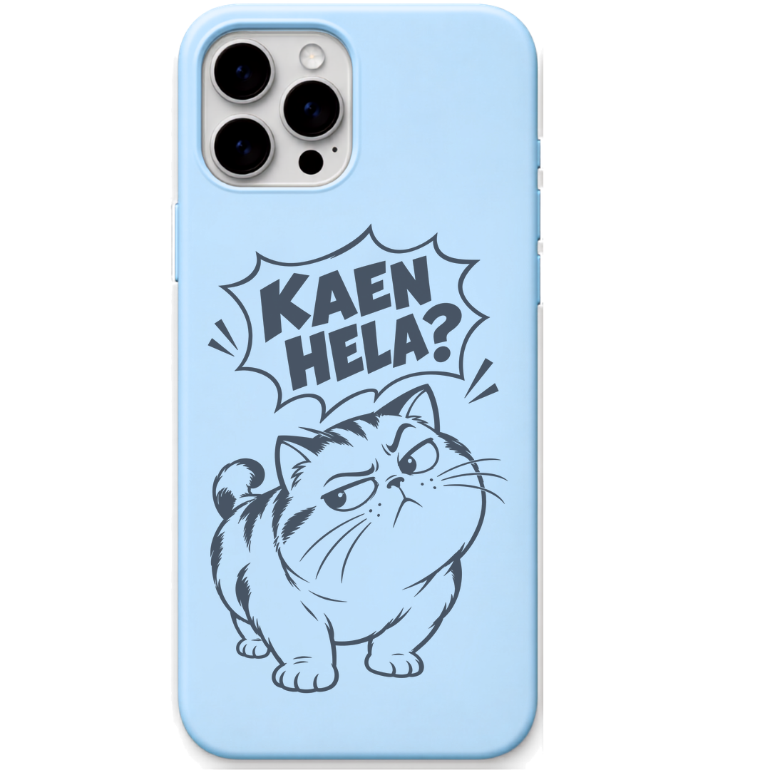 Kaen Hela engraved pastel silicone phone cover in Sky Blue