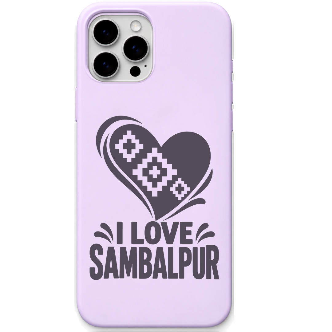 I Love Sambalpur engraved pastel silicone phone cover in Lavender