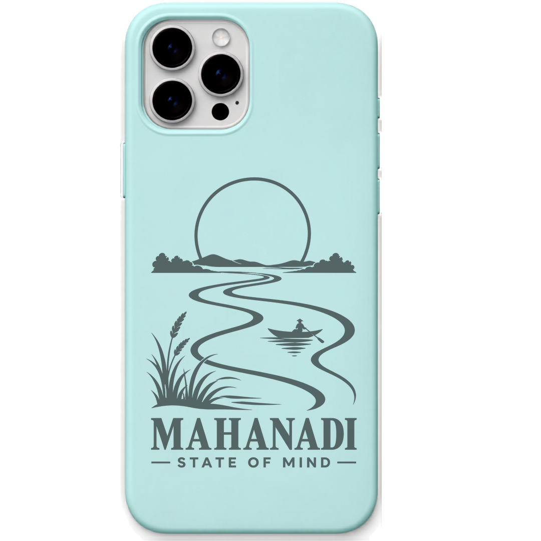 Mahanadi State of Mind engraved pastel silicone phone cover in Mint Green