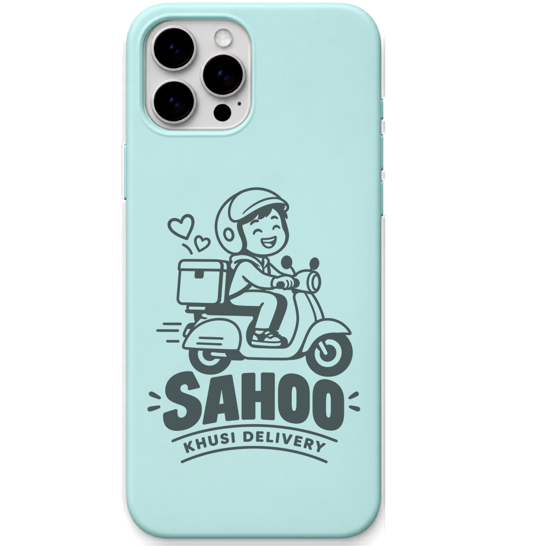 Sahoo Khusi Delivery engraved pastel silicone phone cover in Mint Green