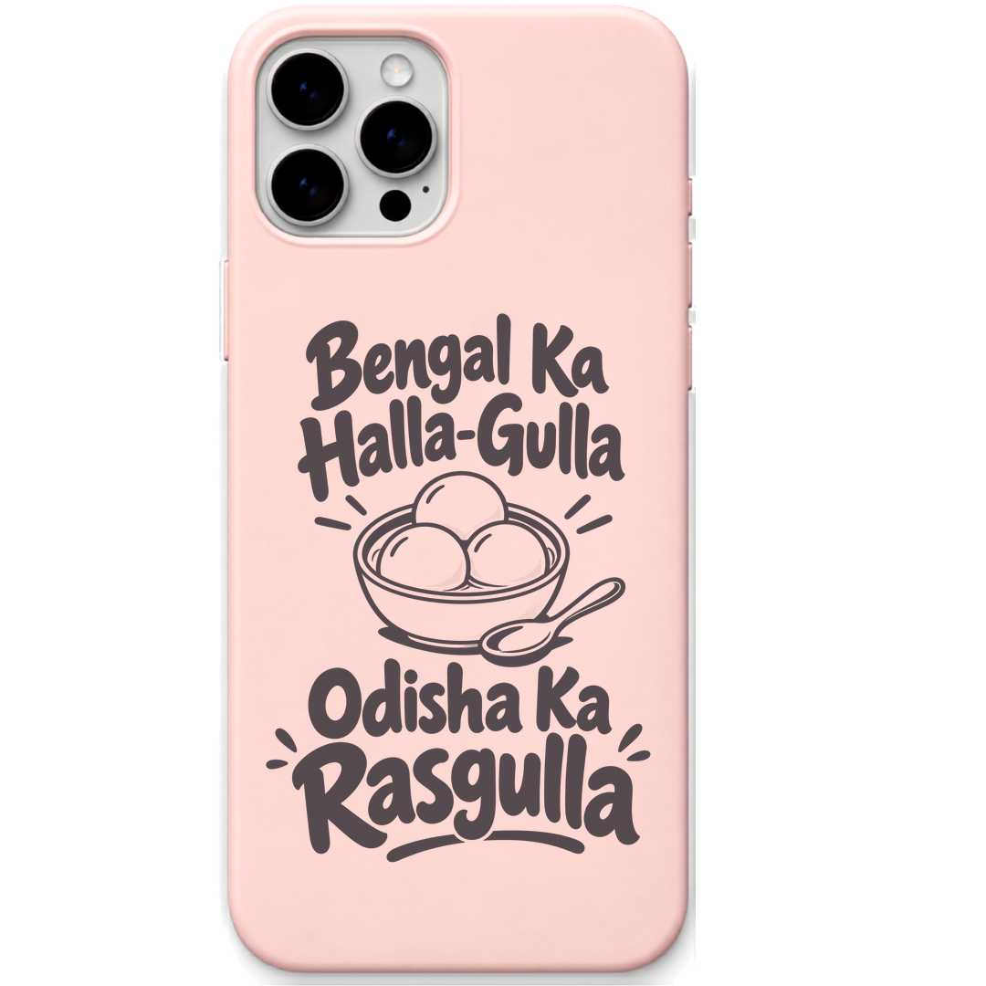 Odisha Rasgulla Halla Gulla Banter engraved pastel silicone phone cover in Blush Pink