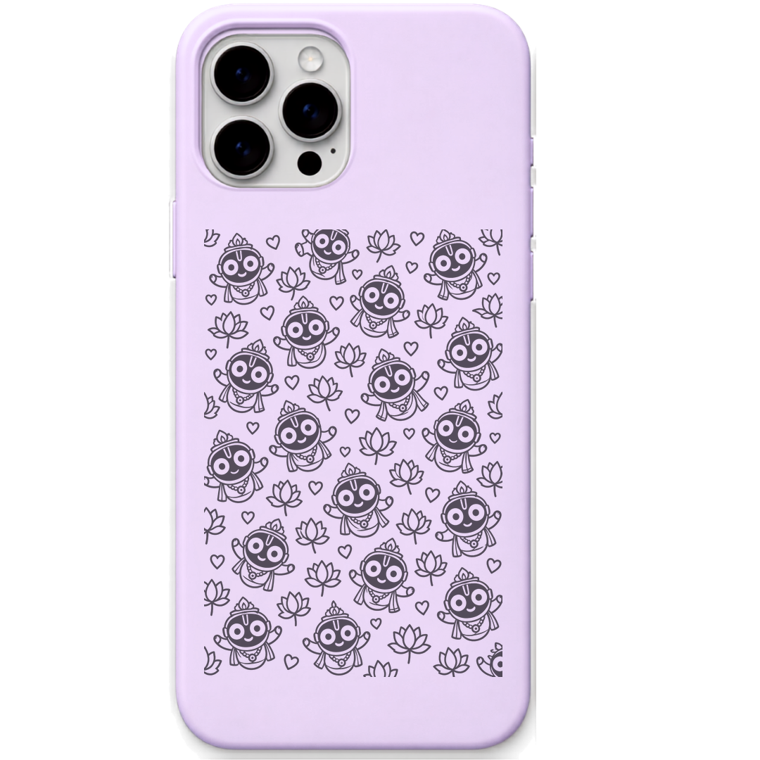 Little Jagannath Joy engraved pastel silicone phone cover in Lavender
