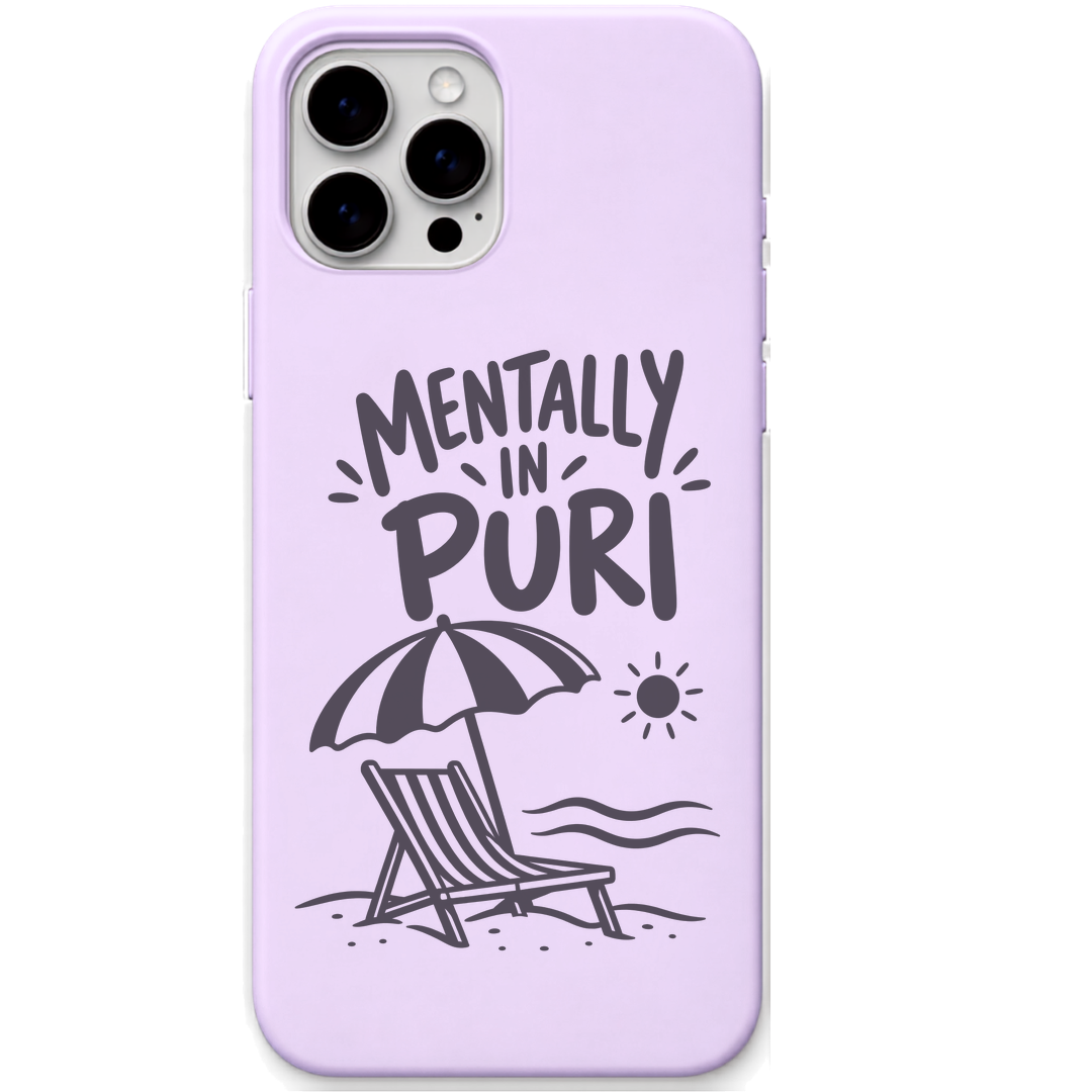 Mentally in Puri engraved pastel silicone phone cover in Lavender