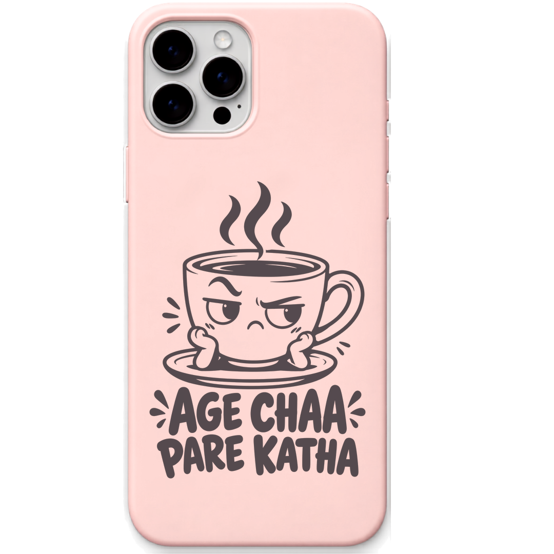 Age Chaa Pare Katha engraved pastel silicone phone cover in Blush Pink