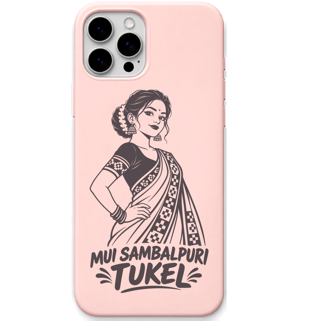Mui Sambalpuri Tukel engraved pastel silicone phone cover in Blush Pink