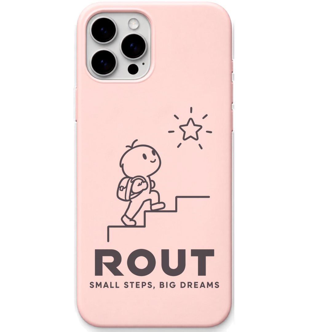 Rout Big Dreams engraved pastel silicone phone cover in Blush Pink