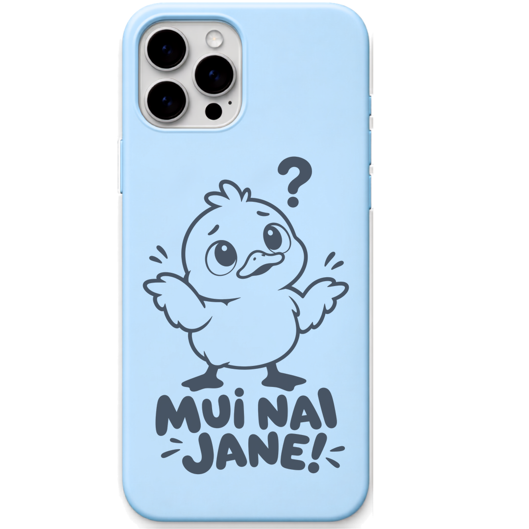 Mui Nai Jane engraved pastel silicone phone cover in Sky Blue