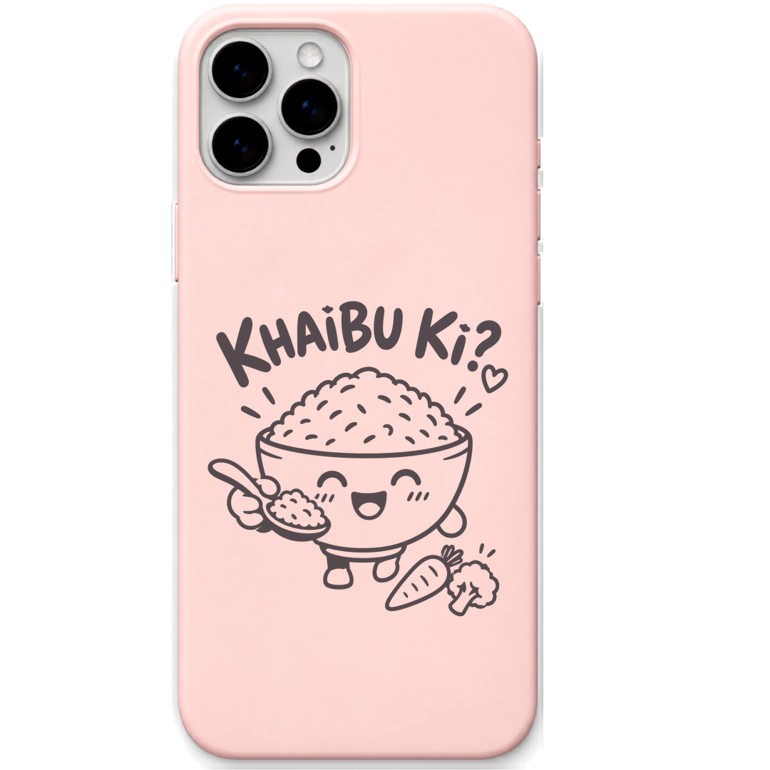 Khaibu Ki engraved pastel silicone phone cover in Blush Pink