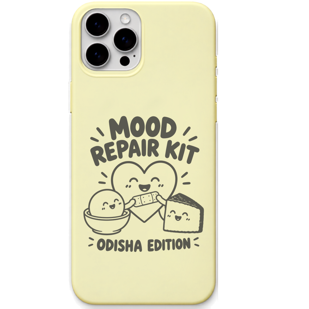 Odisha Mood Repair Kit Sweets engraved pastel silicone phone cover in Lemon Yellow