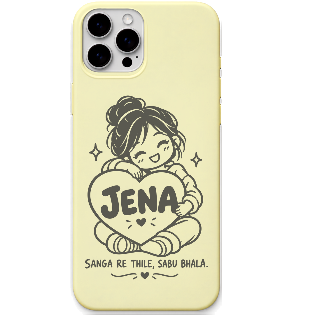 Jena Pocket Sunshine engraved pastel silicone phone cover in Lemon Yellow