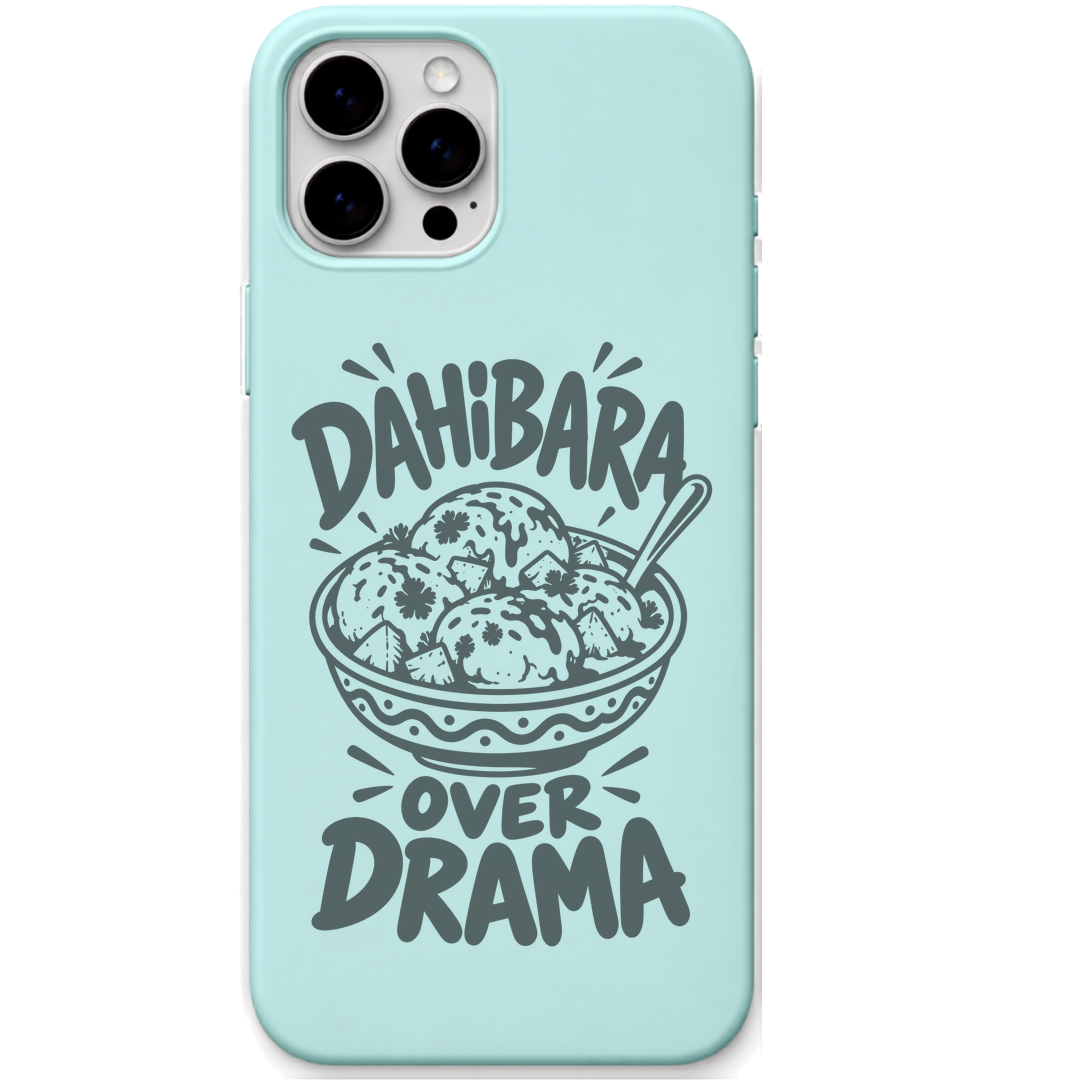 Dahibara Over Drama engraved pastel silicone phone cover in Mint Green