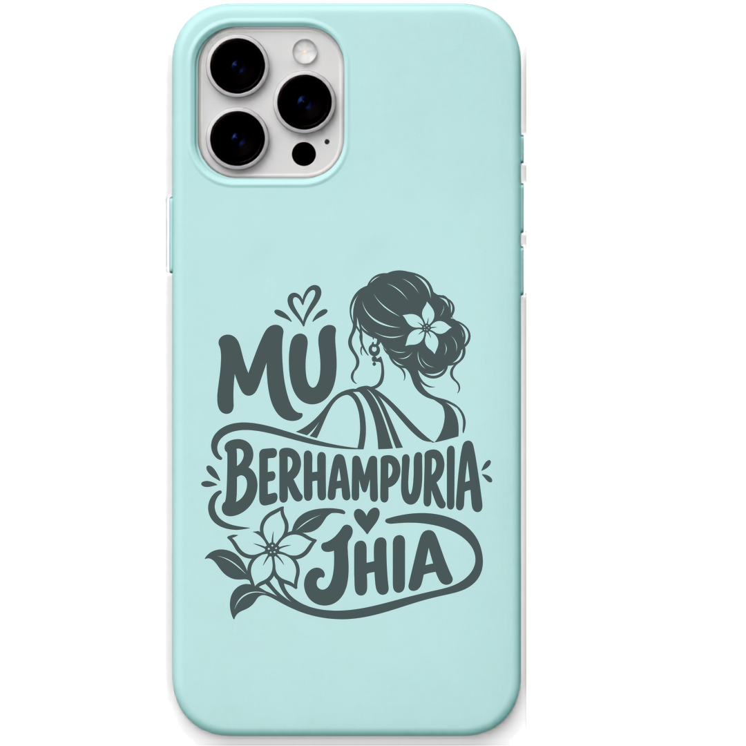 Mu Berhampuria Jhia engraved pastel silicone phone cover in Mint Green