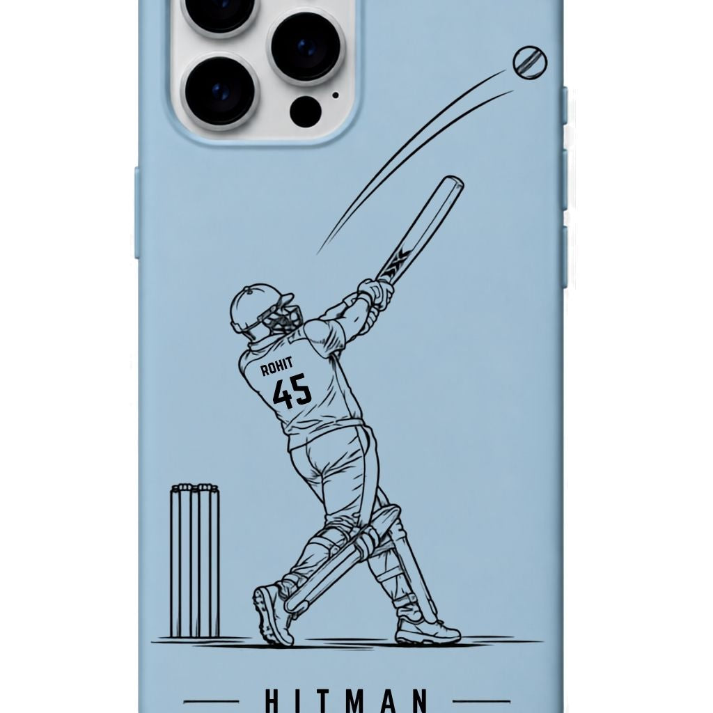 Rohit Sky Blue cricket mobile cover