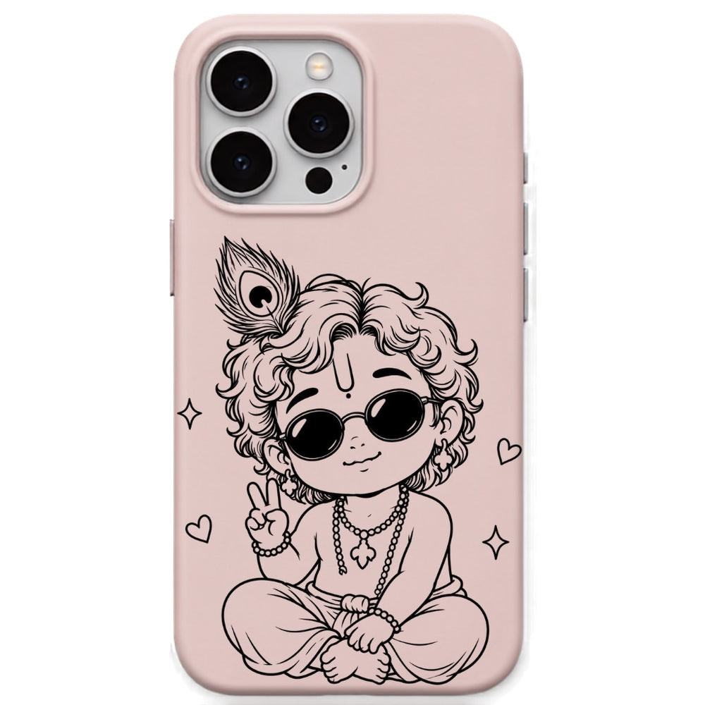 Cool Little Krishna phone cover in Blush Pink