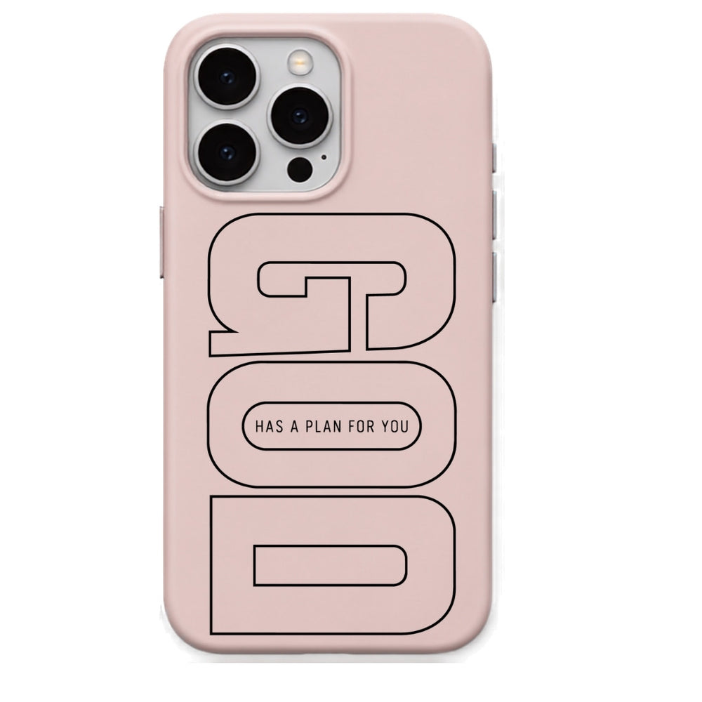 God Has a Plan for You phone cover in Blush Pink