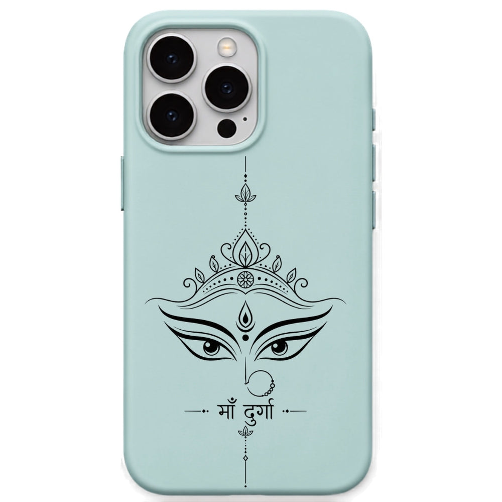Jai Maa Durga phone cover in Mint Green