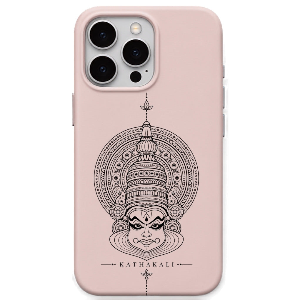 Kathakali Heritage Mask phone cover in Blush Pink