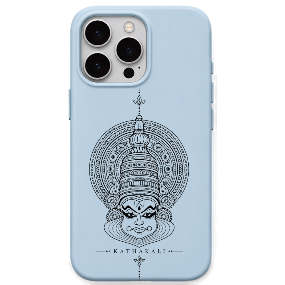 Kathakali Heritage Mask phone cover in Sky Blue