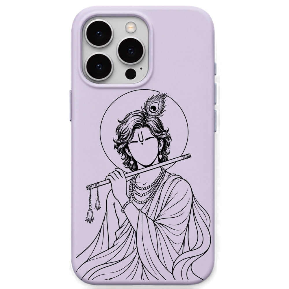 Krishna Bansuri Portrait phone cover in Lavender