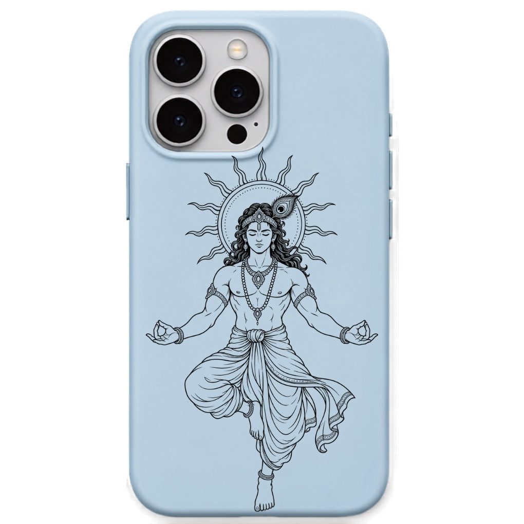 Krishna Radiant Calm phone cover in Sky Blue
