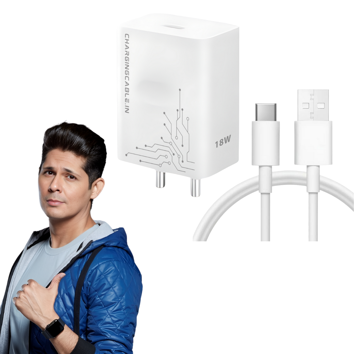 Buy Oppo A54 18W Type-C Vooc Charge Charger With Type-C Data Cable