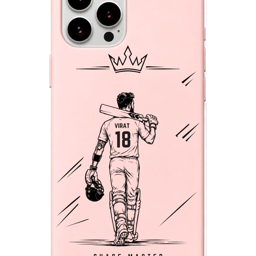 Virat King Blush Pink cricket mobile cover