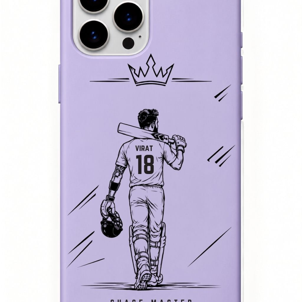 Virat King Lavender cricket mobile cover