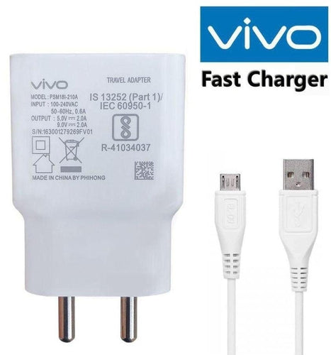 VIVO V5 2 Amp 9V Support Fast Charge Mobile Charger with Charge Data Cable-chargingcable.in