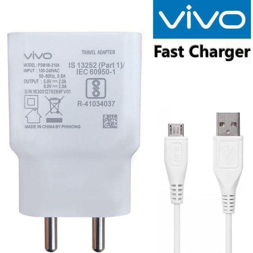 Vivo Z1 Lite 2 Amp Dual Engine Dual Engine Mobile Charger with Data Cable-chargingcable.in