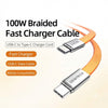 DesiTech 100W Type-C to Type-C Nylon Flat Braided 1.2M Cable | For All Mobile Models