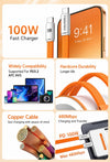 DesiTech 100W Type-C to Type-C Nylon Flat Braided 1.2M Cable | For All Mobile Models