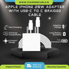 Apple 20W USB-C Charger For iPhone 17e (Adapter With Braided Cable)