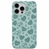 Graphic Check Hearts – Checkerboard Heart Pattern – Engraved Pastel Silicone Phone Cover