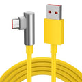 USB to Type-C L-Shaped Yellow 1M Cable (Supports Upto 120W)